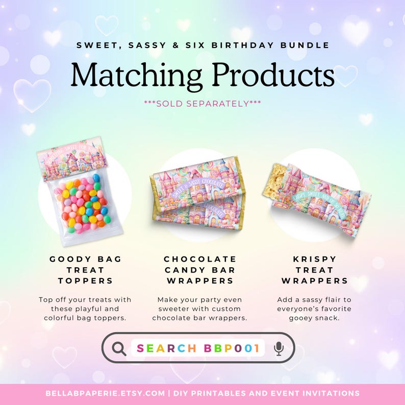 a flyer for a birthday party with candy and candies