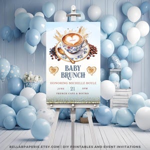 Coffee Bean Baby Shower Welcome Sign, A Baby is Brewing Gender Neutral Coffee Theme Decor for Your Celebration - BS059