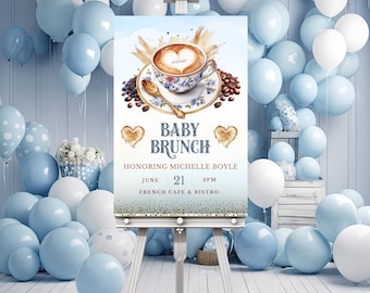 Coffee Bean Baby Shower Welcome Sign, A Baby is Brewing Gender Neutral Coffee Theme Decor for Your Celebration - BS059