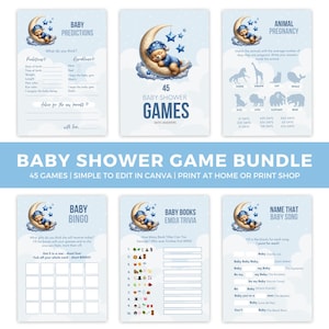 On Cloud 9 Baby Shower Game Bundle, - Teddy Bear Theme, Baby Shower Game Pack, We&#39;re On Cloud 9 Shower Games, BS040