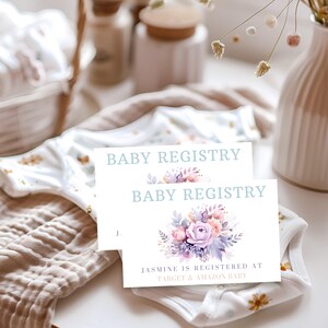 Plantilla de tarjeta de registro de regalos para bebés dragón / DESCARGA INSTANTÁNEA / Regalos para baby shower, regalos para futuras mamás, detalles del registro - BS001