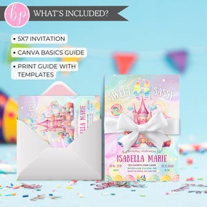 a birthday card with a princess castle on it