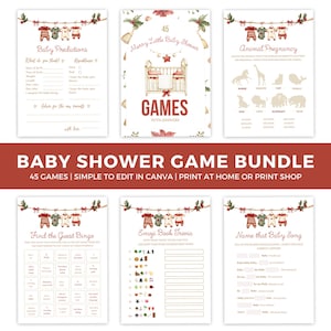 Christmas Baby Shower Games - Merry Little Bundle - Editable Templates - Perfect for Winter Celebrations - BS058