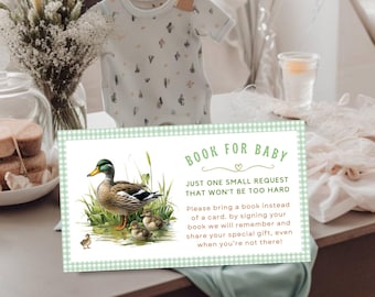 Mallard Duck Books for Baby Cards, Baby Books, Gifts for Baby, Shower Games, Shower, Little Hunter Baby Shower, Duck Baby Shower - BS048