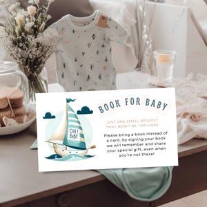 Ahoy It&#39;s a Boy Books for Baby Cards, Baby Books, Gifts for Baby, Shower Games, Shower, Nautical Baby Shower, Summer Baby Shower - BS005