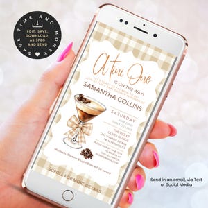 Espresso Martini Theme Mobile Baby Shower Invitation, Mobile Baby Shower, Digital Invite, Social Media Invite, Digital Baby Shower- BS066