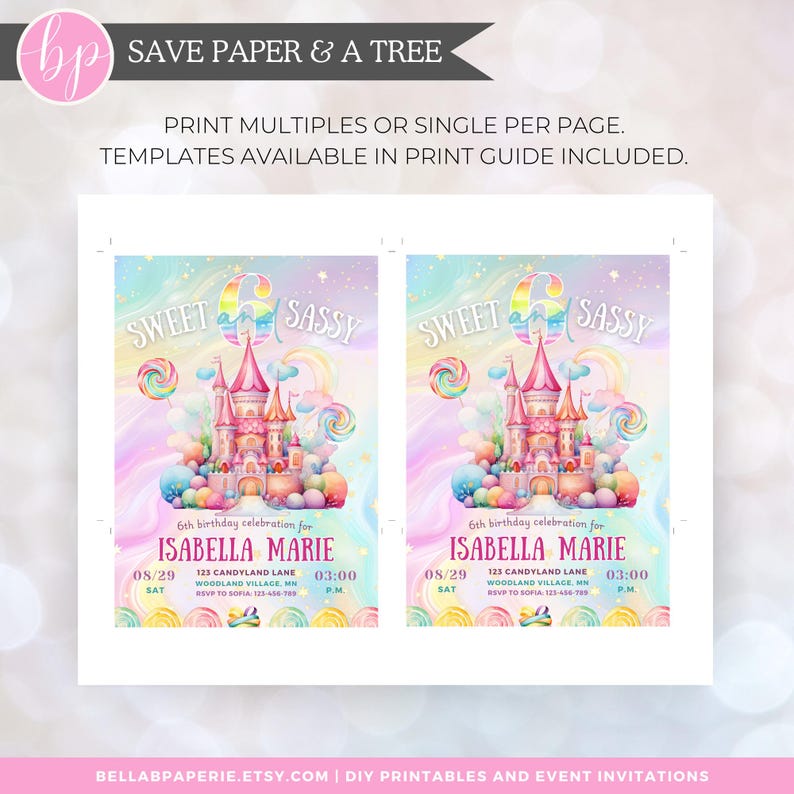 a flyer for a princess party with a castle on it