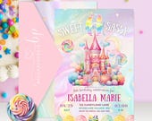 Sweet Sassy and Six birthday invitation, Girl Birthday Initation, Pastel Colors, Girl 6th Birthday invite, Sweet Sassy and 6 - BBP001