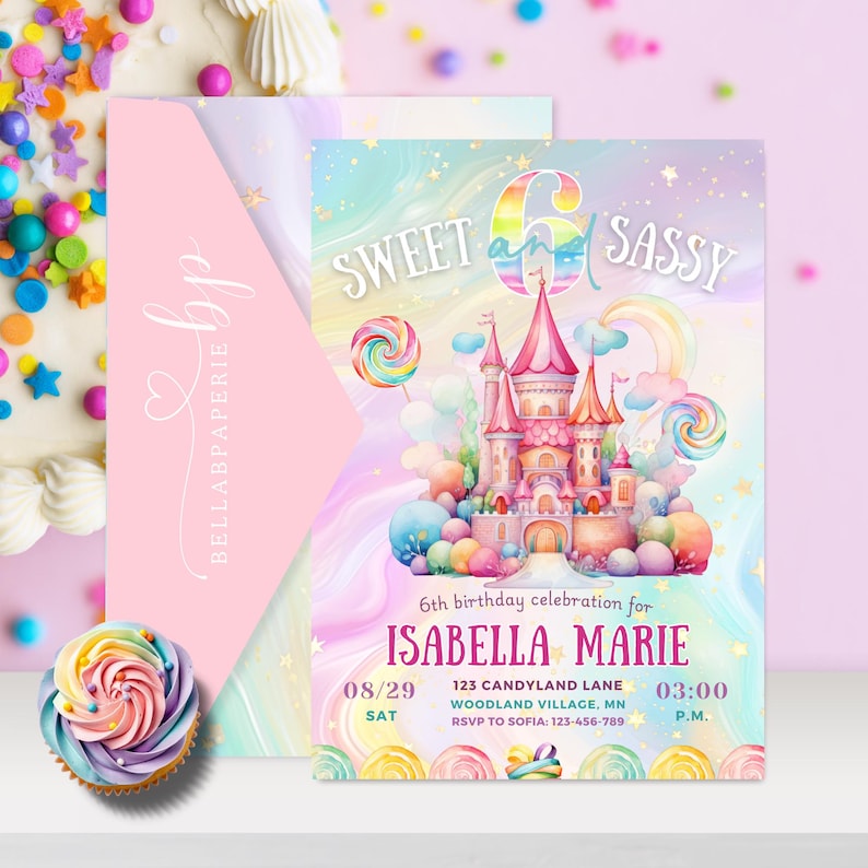 a birthday party with a cupcake and a card