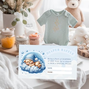 On Cloud 9 Diaper Raffle Cards, We&#39;re On Cloud 9, Baby Shower Games, Shower Raffle, BS038