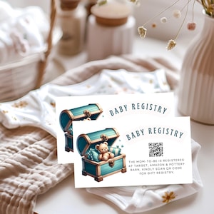 Ahoi, Junge Baby Standesamt Karte, QR Code Standesamt Karte, Nautische Babyparty, Sommer Babyparty - BS005