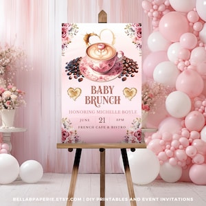 Coffee Bean Baby Shower Welcome Sign, A Baby is Brewing Gender Neutral Coffee Theme Decor for Your Celebration - BS051