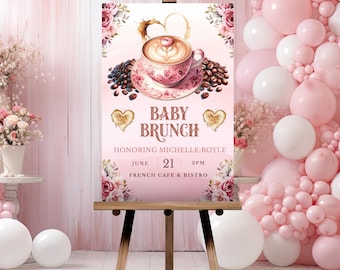Coffee Bean Baby Shower Welcome Sign, A Baby is Brewing Gender Neutral Coffee Theme Decor for Your Celebration - BS051