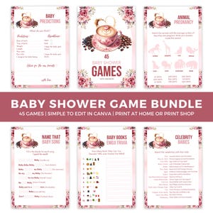 A Baby is Brewing - Coffee Baby Shower Games Bundle, Coffee Bean Party Games, Editable Baby Brewing Activities - BS051