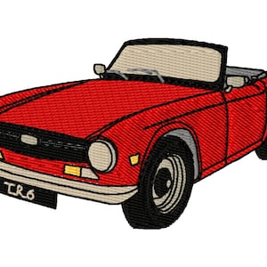 Triumph TR6 Car Embroidery Design - Instant Download - Classic Car - British Sports Car