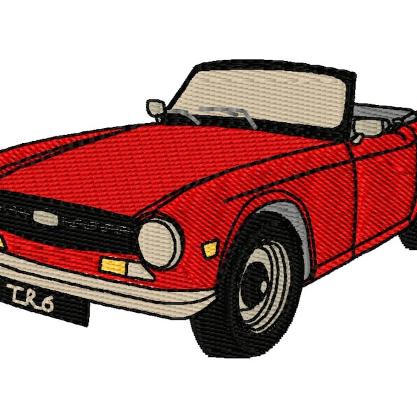 Triumph TR6 Car Embroidery Design - Instant Download - Classic Car - British Sports Car