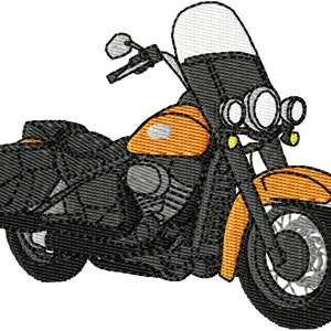 Ny Harley Davidson Heritage Classic Motorcykelbroderidesign - Direktnedladdning - Motorcykel