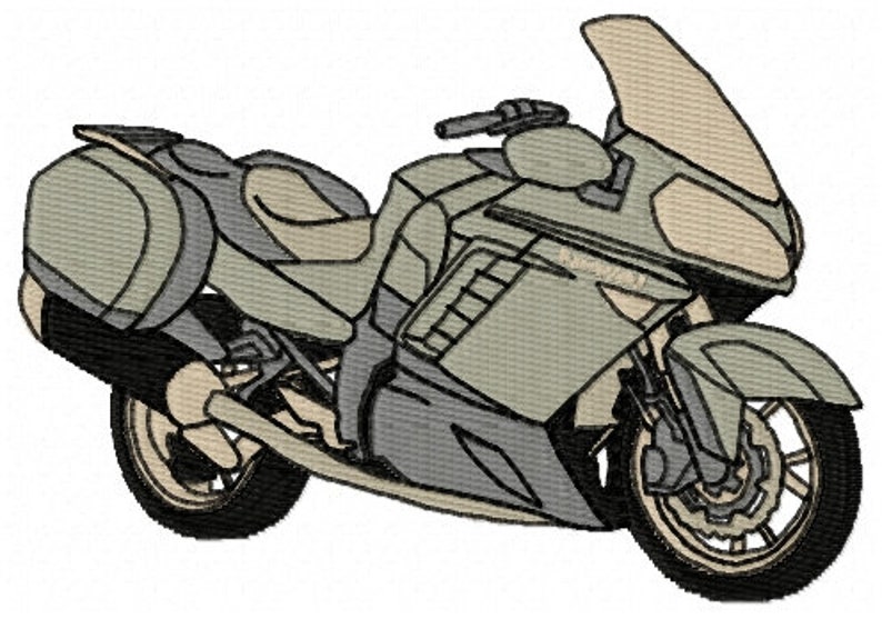 Kawasaki 1400 GTR Motorbike Embroidery Design Instant Download Motorcycle image 1