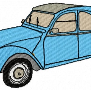 Citroen 2CV Car Embroidery Design - Instant Download - Classic Car