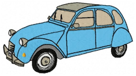 Citroen 2CV Car Embroidery Design - Instant Download
