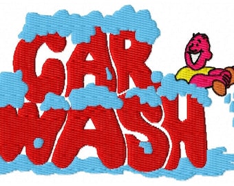 Car Wash Embroidery Design - Instant Download