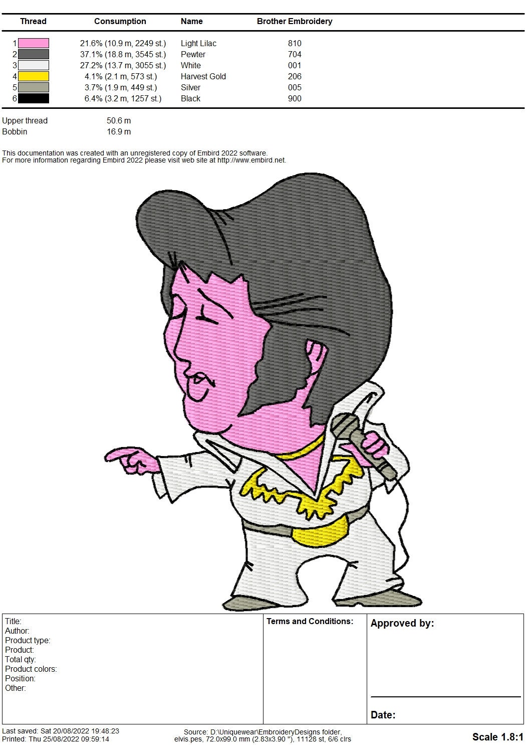 Elvis Presley Embroidery Design Instant Download Music Etsy