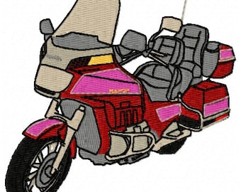 Motif de broderie moto Honda GL1200 Goldwing - téléchargement immédiat - Honda Gold Wing - Aspencade - Interstate