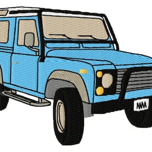 Land Rover Defender 90 with Roll Cage Embroidery Design - Instant Download - 4x4 - Off Road