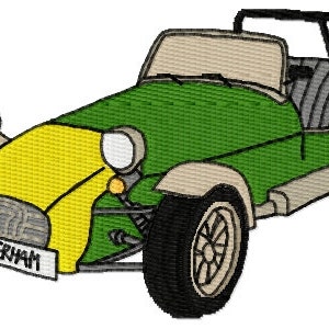 Caterham Sports Car Embroidery Design - Instant Download - Classic Car - British Sports Car