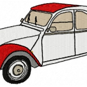 Citroen 2CV Dolly Car Embroidery Design - Instant Download - Classic Car
