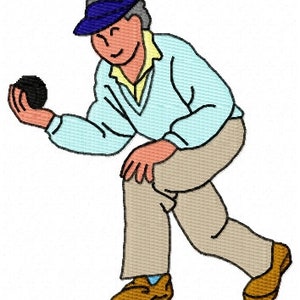 Lady Bowler Borduurontwerp - Direct downloaden - Bowlen - Lawn Bowls