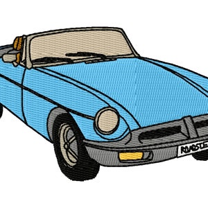MGB Roadster Rubber Bumper Car Embroidery Design - Instant Download - MG Sports Car - Classic