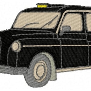 Black Taxi Cab Embroidery Design - Instant Download - Car - London
