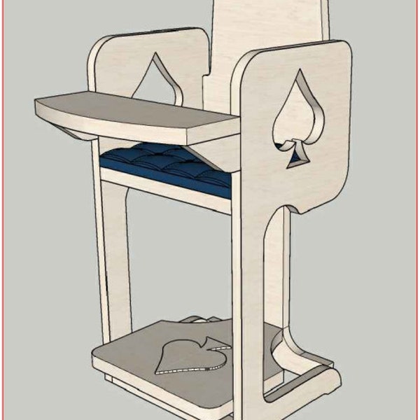 Seggiolone ABDL (modello B) design per il tuo falegname in AutoCAD 2d