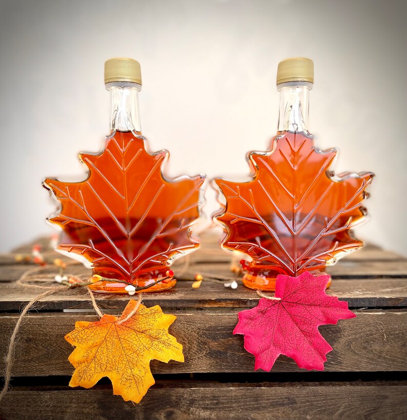 Wisconsin Pure Maple Syrup Maple Leaf Bottle Etsy