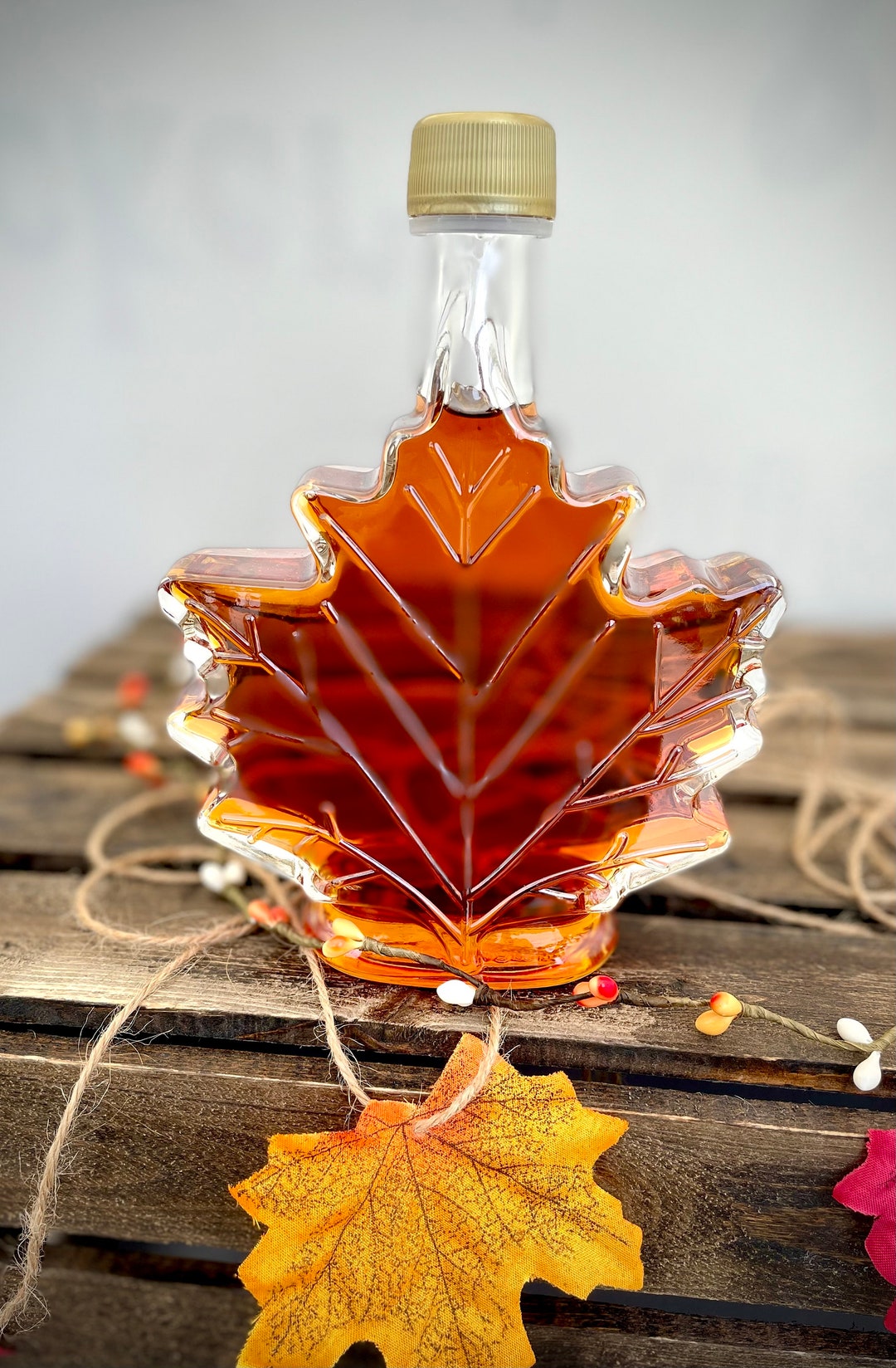 Wisconsin Pure Maple Syrup Maple Leaf Bottle Etsy