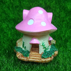 Set of 2 pieces. Miniature mushroom house for a fairy mini garden. Terrarium accessories, fabulous gardening. Miniature art with plants