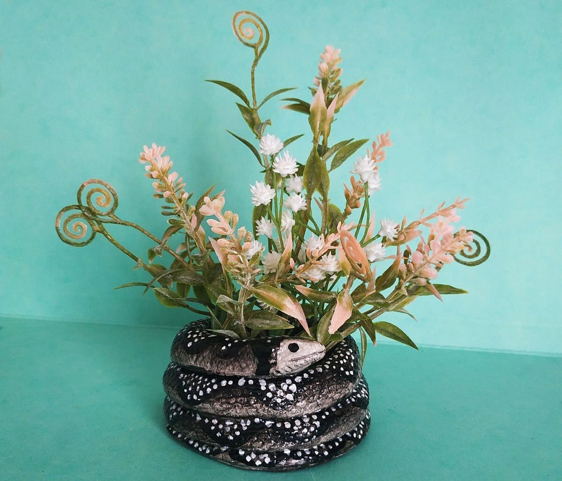 Black Snake. Pot for Succulents and Cacti in the Form of a Etsy