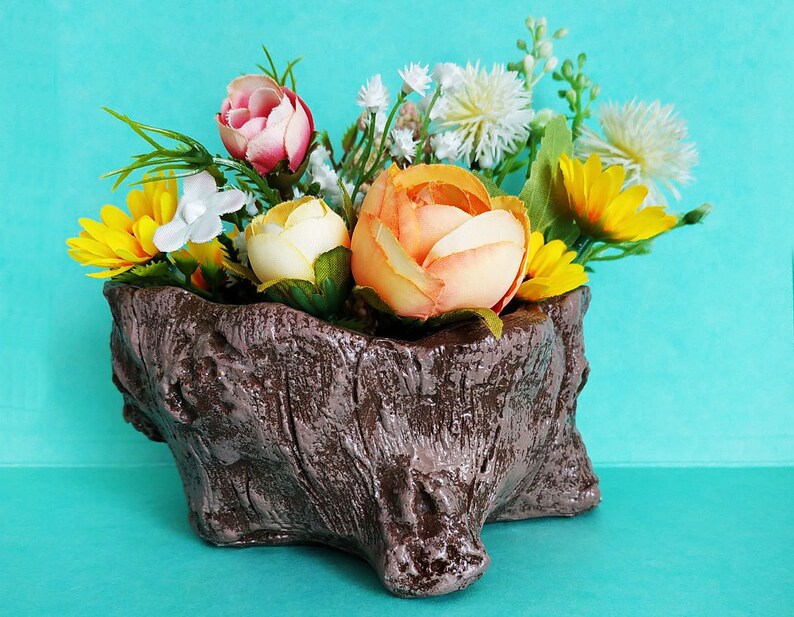 Flower Pot. Imitation Under a Tree. Stump. Ideal for Succulents and
