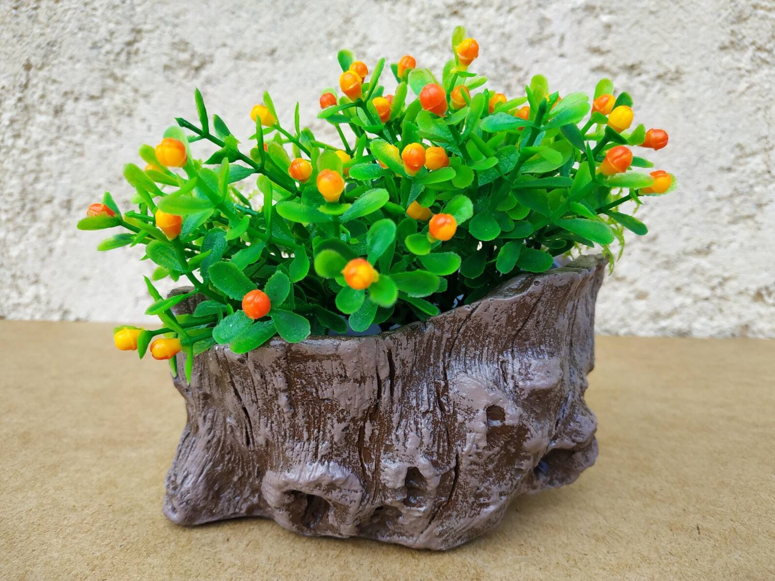 Flower Pot. Imitation Under a Tree. Stump. Ideal for Succulents and