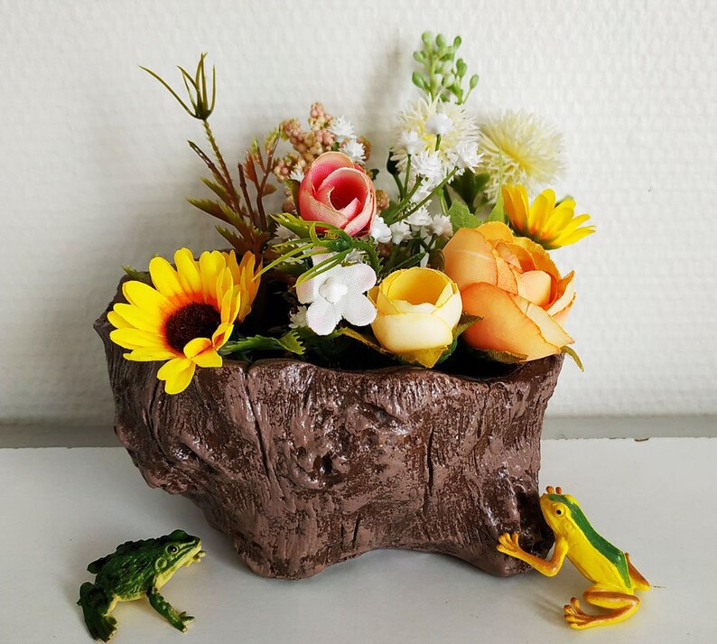 Flower Pot. Imitation Under a Tree. Stump. Ideal for Succulents and