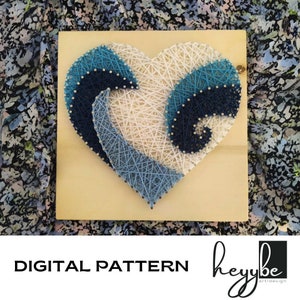 Wavy Heart String Art Digital Template DIY ,Valentines Day Gift for Loved Ones,