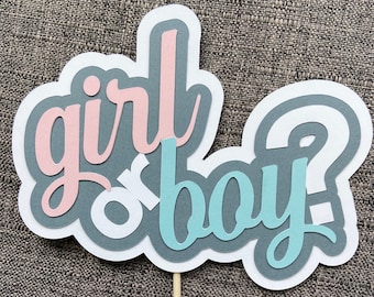 Gender reveal cake topper
