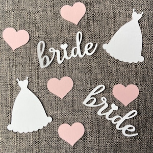 Wedding dress/ bride confetti, bridal shower paper confetti, bachelorette party paper confetti