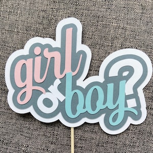 Gender reveal cake topper