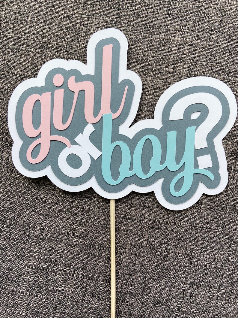 Gender Reveal Cake Topper - Etsy