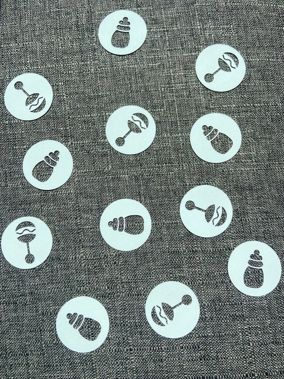 Baby Shower Confetti-circle Cut Outs Rattles and Bottles - Etsy