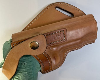 Cross draw holster Colt 1911 Driving holster very unique custom OWB RH holster belt 1 3/8 Custom Leather Holster  Handmade