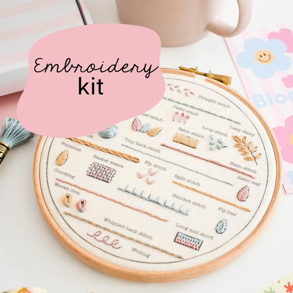 Stitch Along Embroidery Kit / Complete Beginner Embroidery Kit / Pick and Stitch Embroidery Kit For Beginners / Learn Embroidery Starter Kit