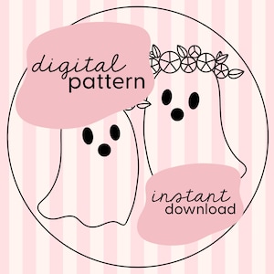 Halloween Geist Stickmuster / Halloween Geist Stickmuster / Geister Stickdatei PDF / Digitale Stickanleitung / PDF Stickmuster